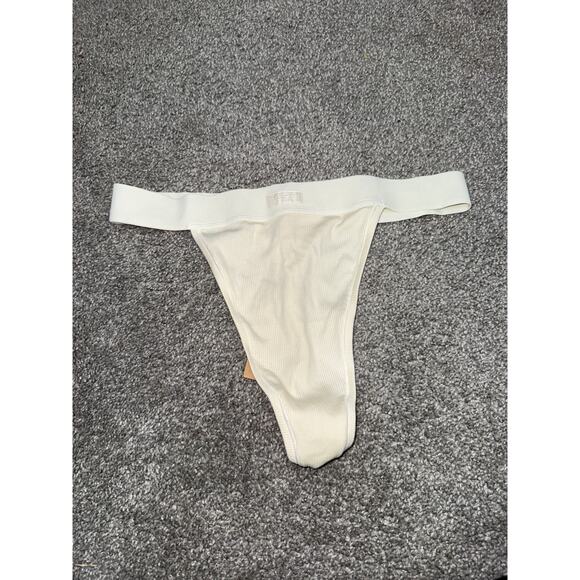Skims high waisted ribbed thong in bone size large - NEW - Picture 2 of 3
